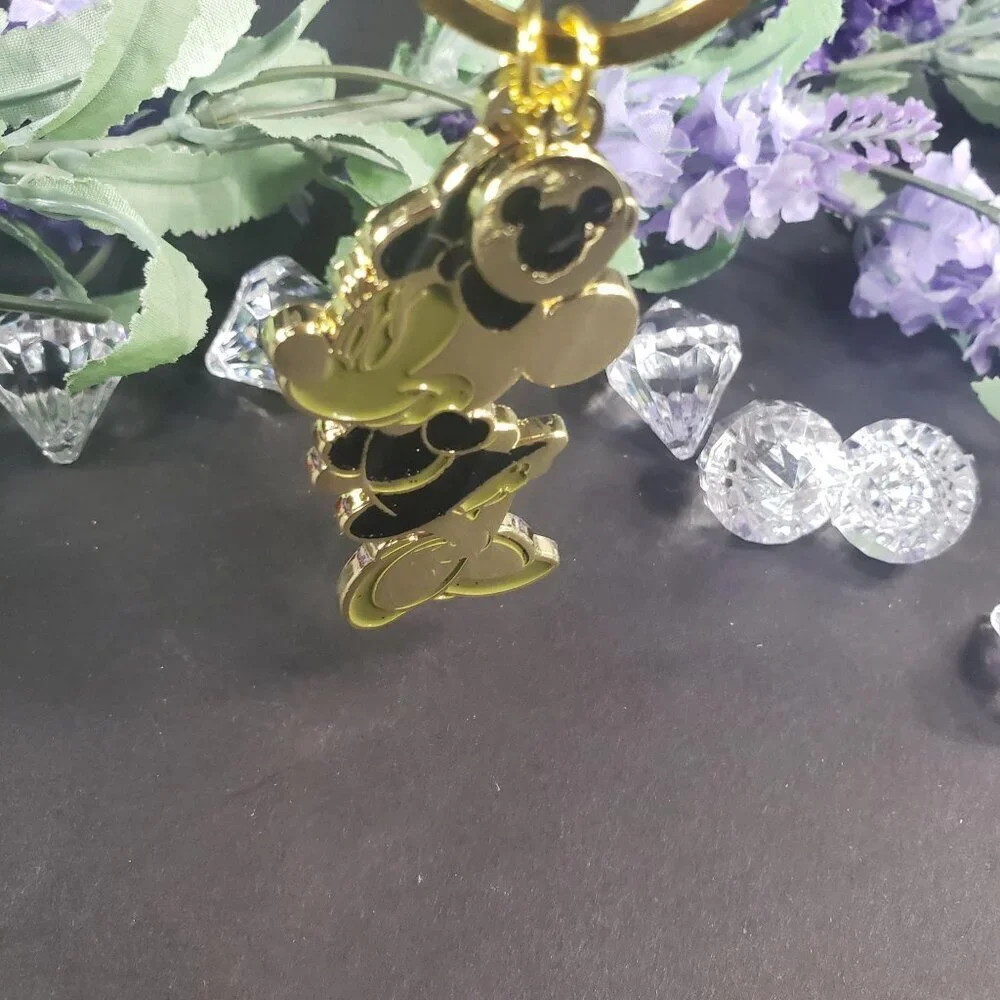 Disney Parks Minnie Mouse Keychain Glitter Hair Bow Bling Purse Clip Accessories